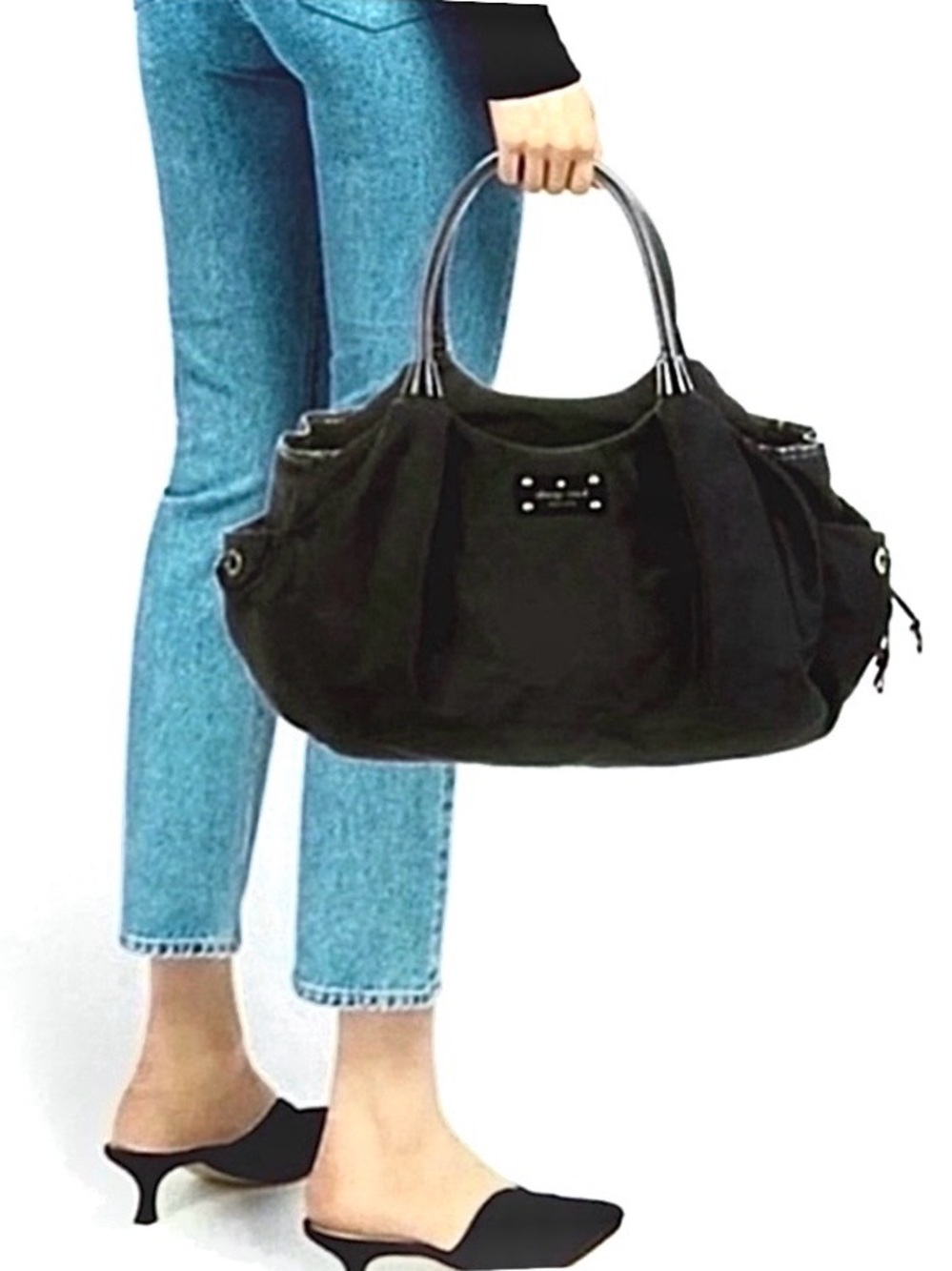 Kate Spade Vintage Berkshire Road Stevie Cotton Canvas & Patent Leather